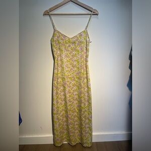 Zara floral maxi satin dress